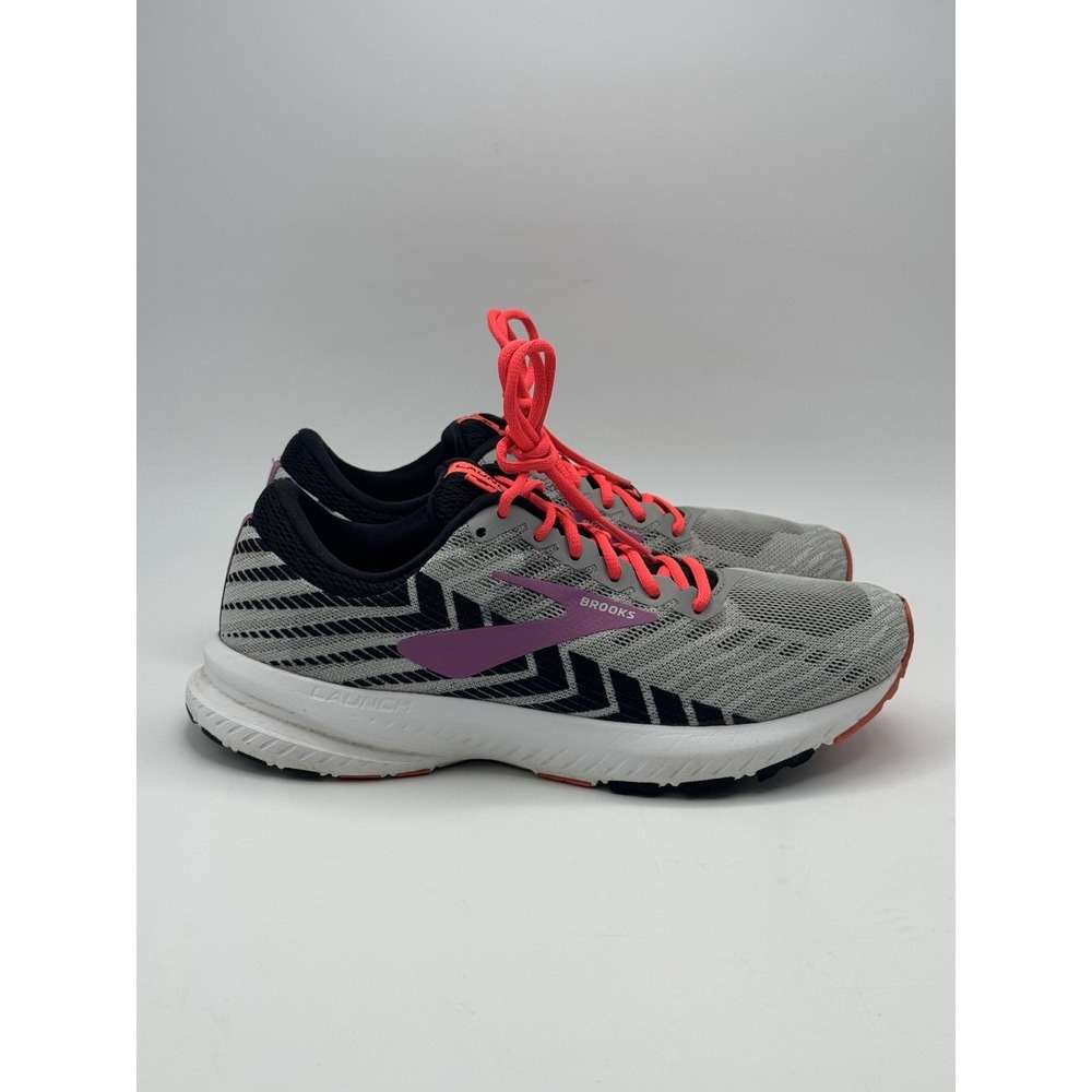 Brooks Launch 6 Running Shoes Sneaker Women's Size 7.5 B Grey Black Purple